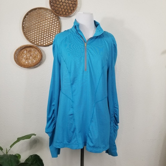 Zella Tops - Zella workout longsleeve striped top L